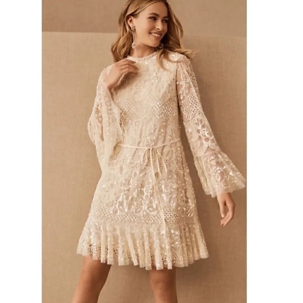 BHLDN Needle & Thread Snowdrop Mini Dress - Picture 2 of 13